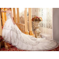 2017 Cristal grande de alta calidad que rebordea el vestido de boda del vestido nupcial del vestido de la camiseta